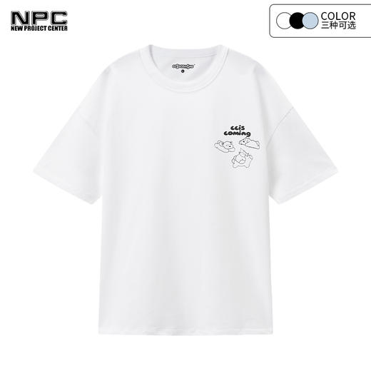 NPC潮牌CC系列三只小狗印花圆领T恤短袖纯棉春夏休闲情侣CC32TE05 商品图3