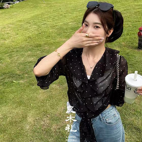 【不退不换】良木礼真丝波点衫（3232）