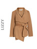 LIZZY 秋冬季新款大翻领不规则双面呢短外套4527 商品缩略图4
