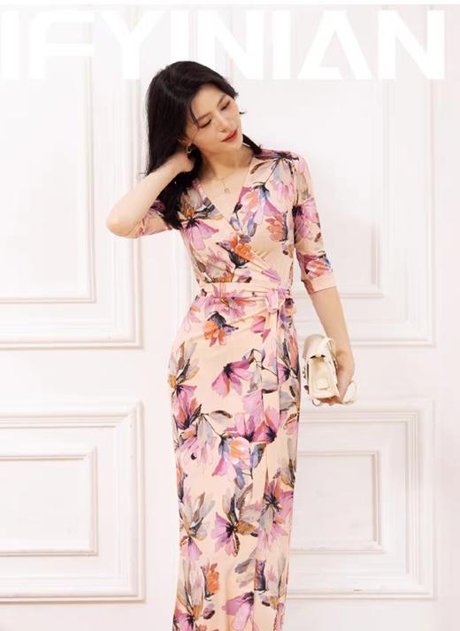 DVF新花色气质温柔风女人味一片式碎花收腰连衣裙 商品图11