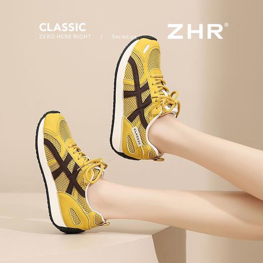 ZHR黄色多巴胺网面德训鞋2025夏季新款阿甘鞋轻便透气休闲运动鞋 商品图5