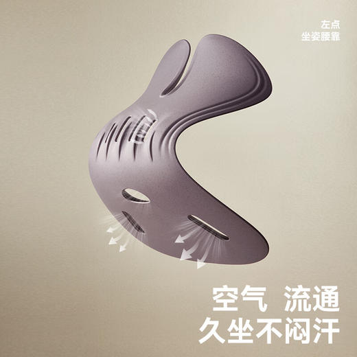 【多样屋专柜】左点护腰坐垫加大款人体工学坐姿椅办公室久坐腰靠垫学生矫姿坐垫 香芋色 商品图3