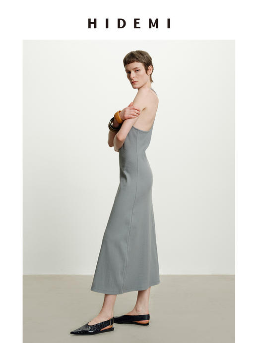 HIDEMI度假系列显瘦弹力自然棉工字背心百搭经典万能连衣裙长裙 商品图7