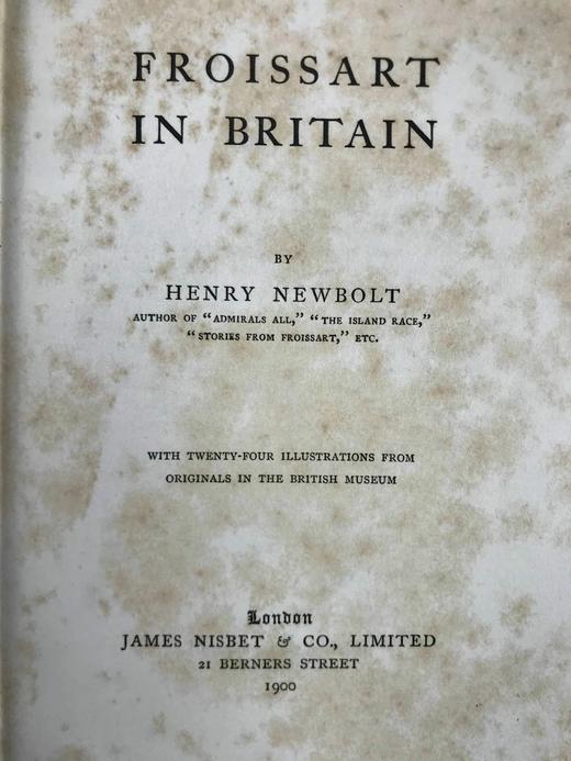 1900年 傅华萨在英国 24幅插图 漆布精装大32开 商品图3