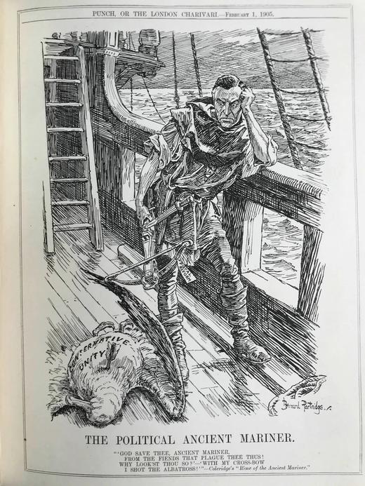 1905年 英国讽刺漫画杂志《笨拙》 约千幅插图 漆布精装16开 商品图13