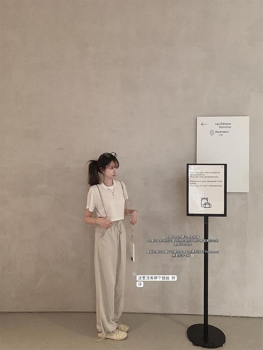 金蘑菇菇 防晒皮肤裤/轻薄透气 高腰宽松直筒松紧休闲裤显腿直 商品图1