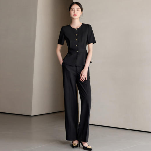 IWY/黑色西装套装女高级感夏季短袖上班通勤工作服面试职业正装25CP745 商品图0