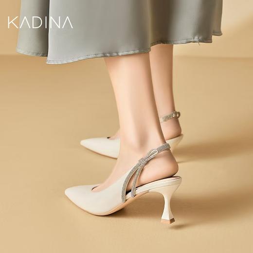 【KADINA】AF3  卡迪娜2025春季新款细跟尖头后空通勤职场女凉鞋KM251505 商品图1