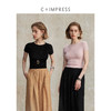 C+IMPRESS/西嘉小圆领短袖T恤女夏季修身显瘦针织上衣 商品缩略图0