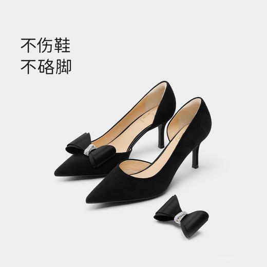 7or9配饰缎面蝴蝶结前扣-黑 商品图4