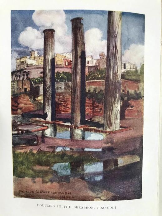 1909年 那不勒斯的过去与现在 25幅彩色插图 漆布精装32开 商品图9