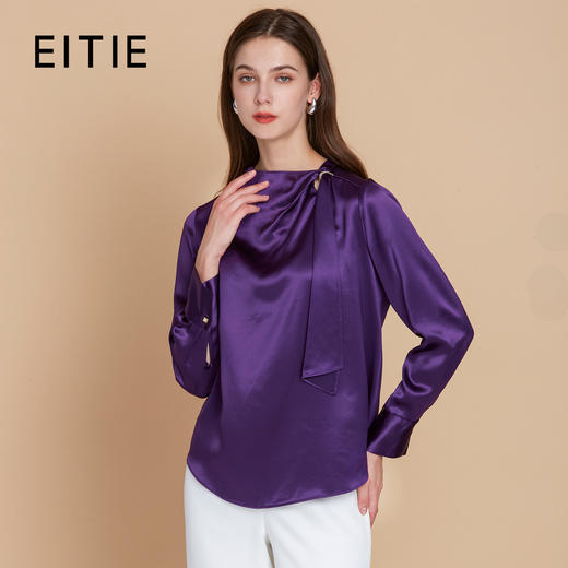 EITIE爱特爱秋季新款气质圆领直筒显瘦上衣7913604 商品图1