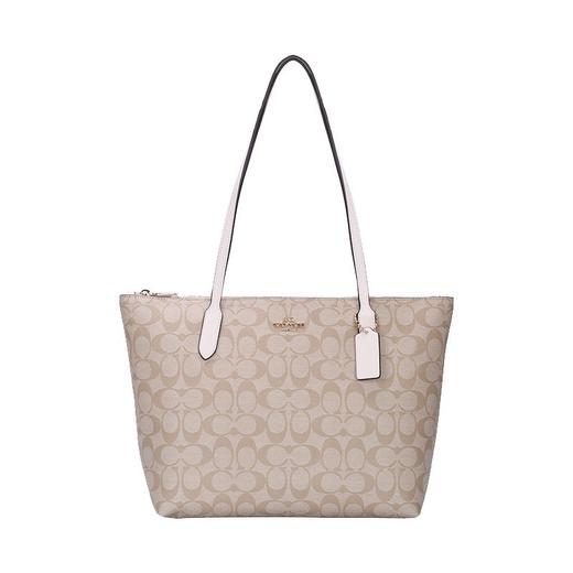 COACH 奥莱款中号女士PVC配皮单肩手提托特包 商品图0