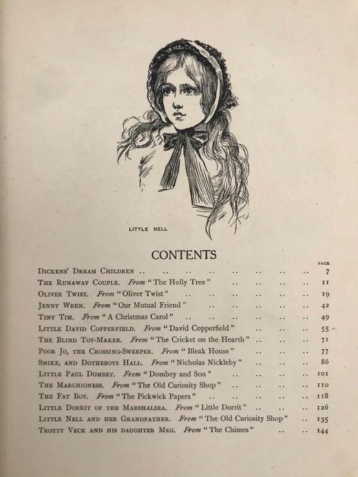 约20世纪早期 狄更斯儿童故事集 12幅彩色与大量黑白文间插图 漆布精装18开 商品图3