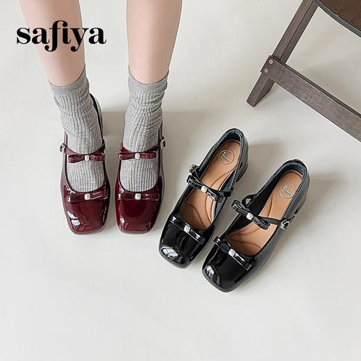 法式浅口蝴蝶结方头气质百搭高跟玛丽珍单鞋 SFD3111422 商品图0