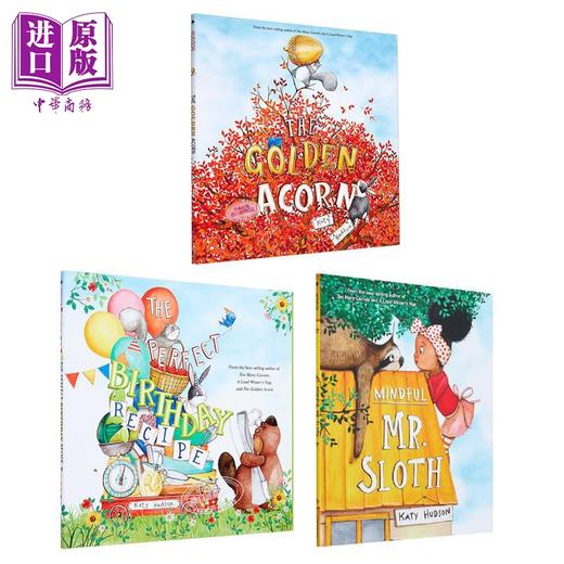【中商原版】Katy Hudson 儿童故事绘本3册套装 请注意树懒先生Mindful Mr. Sloth 黄金橡子Golden Acorn 英文原版进口图书 商品图0