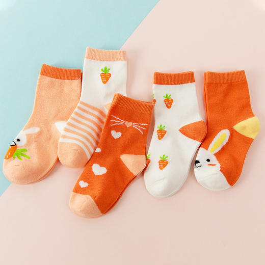 【童足呵护，时尚可爱~】五双装！儿童袜子四季款 婴儿宝宝童袜 男童女童长袜春秋厚款 中筒袜中大童棉袜-QQ 商品图8