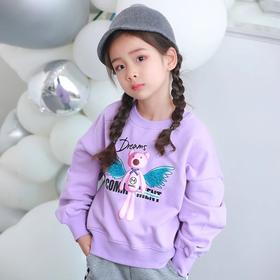【2025反季抄底清仓】  龙之涵  亲子款宽松短款系列卫衣 加厚女童卫衣飞翔梦 中大童印花纯棉卫衣 婴幼儿A类标准