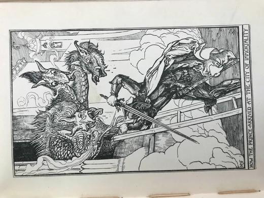 1903年 安德鲁·朗格《深红色童话书》 8幅彩色与大量黑白插图 漆布精装32开 商品图10