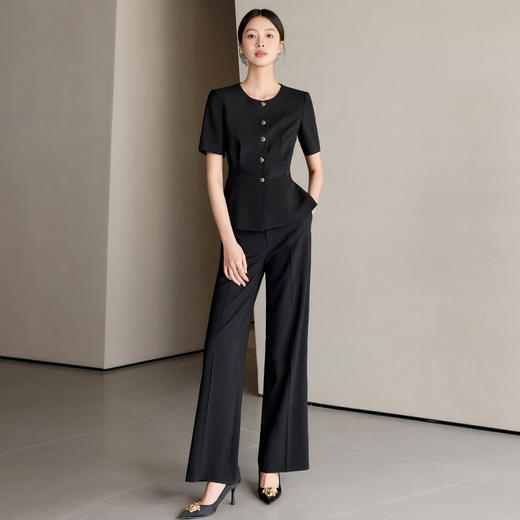 IWY/黑色西装套装女高级感夏季短袖上班通勤工作服面试职业正装25CP745 商品图1