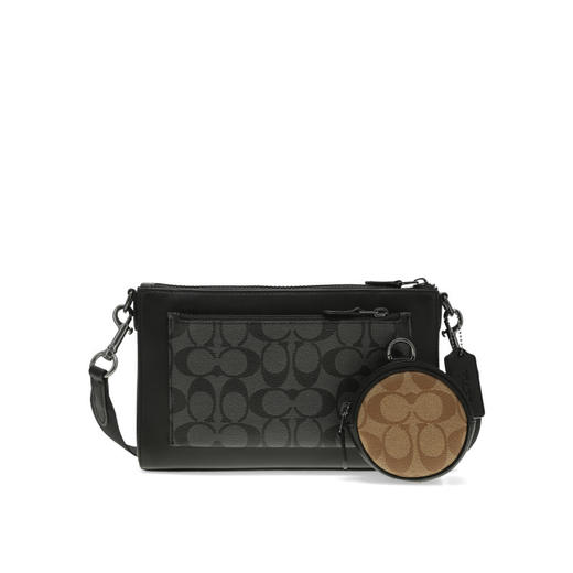 COACH 奥莱款中号男士PVC配皮单肩斜挎包 商品图0