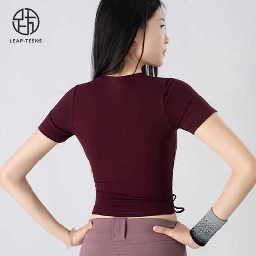 跃牌【小甜心】系列 高级感瑜伽服短袖女春夏带胸垫运动上衣625 商品图4