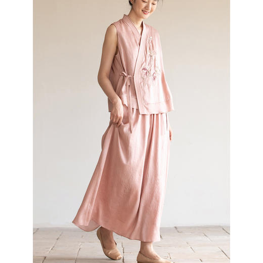 牧衣游原创 12姆米桑蚕丝炒色半身裙质朴复古禅意宽松半裙 去野 商品图3