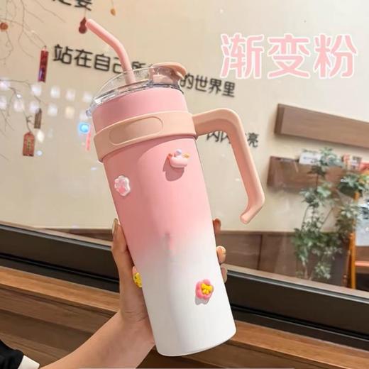 【大容量保温杯，高颜值设计！】巨无霸40oz汽车保温杯 女生高颜值带吸管冰霸杯1200ml 大容量水杯网红杯子-QQ 商品图8