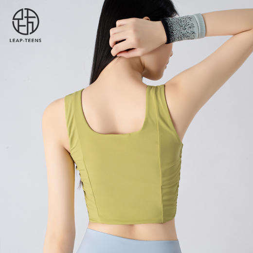 跃牌【小甜心】系列 夏新品遮副乳运动背心女带胸垫可外穿瑜伽服上衣WX785 商品图2