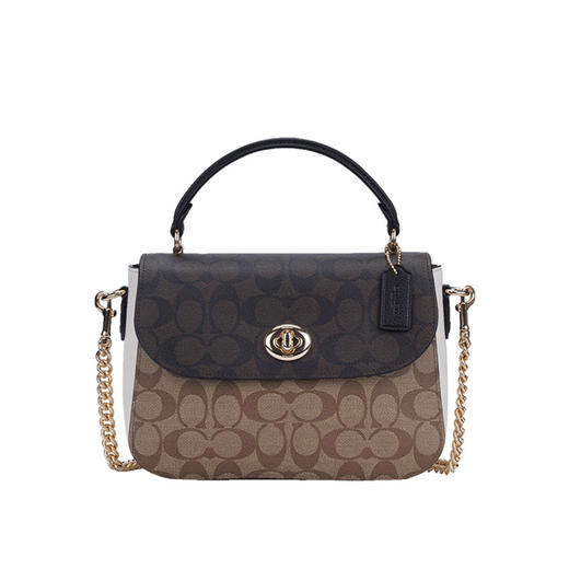 COACH 奥莱款Marlie系列女士PVC配皮旋钮手提单肩斜挎包 商品图0