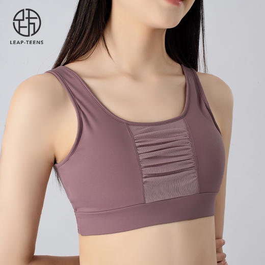 跃牌【小甜心】系列 网纱运动内衣女夏季中高强度防震防下垂健身瑜伽服背心779 商品图3