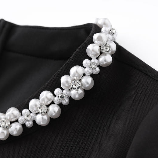 「高货wl」全新升级【铂金会员349/天猫469/差价120】(99937)洛诗琳小香风气质钉珠荷叶边上衣开衩直筒半裙两件套女 商品图2