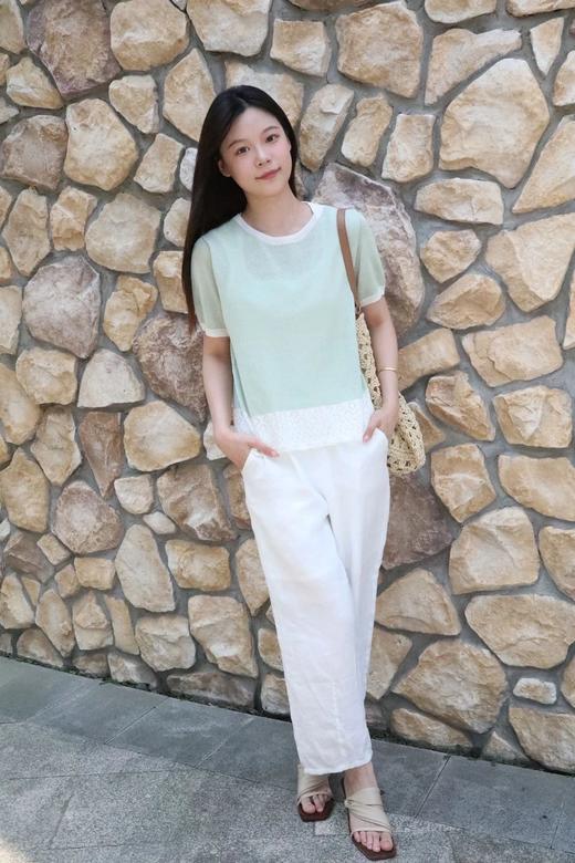 LPIUTY品牌直发！薄荷气泡水~双丝和纸纱针织衫 B017537 商品图1