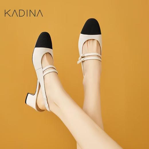 【KADINA】卡迪娜2025春夏季新款法式小香风粗玛丽珍单鞋包头凉鞋KM251532 商品图0