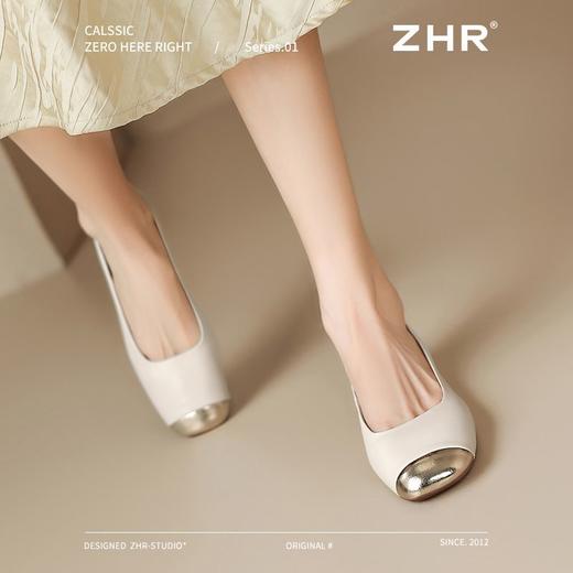 ZHR浅口单鞋女2025新款方头洋气平底ins小皮鞋法式轻便玛丽珍鞋女 商品图4