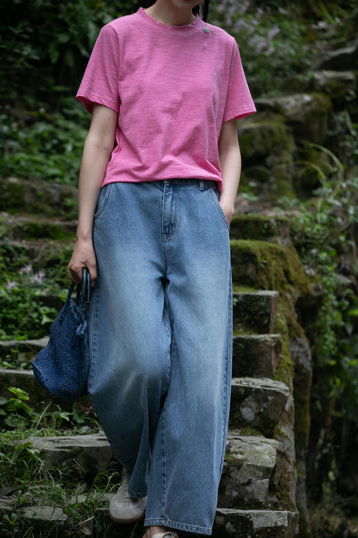 牧衣游原创 牛仔休闲长裤女夏季新款显瘦复古宽松百搭牛仔裤 冷决 商品图5