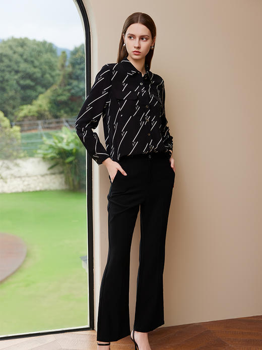 【桑蚕丝条纹衬衫】25年夏季新品女士100%桑蚕丝长袖衬衫薄款外套 商品图2