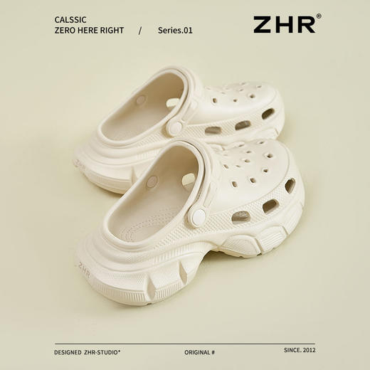 ZHR则则踩屎感增高两穿洞洞鞋女夏季新款凉鞋一脚蹬拖鞋休闲鞋 商品图8
