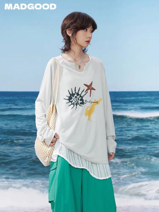 马得工地/MDGDCX252375/动物元素水印雪花棉罩衫 商品图1