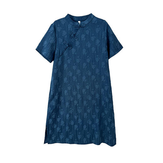 GYH 7592提花百搭简约连衣裙中式改良旗袍复古 商品图4