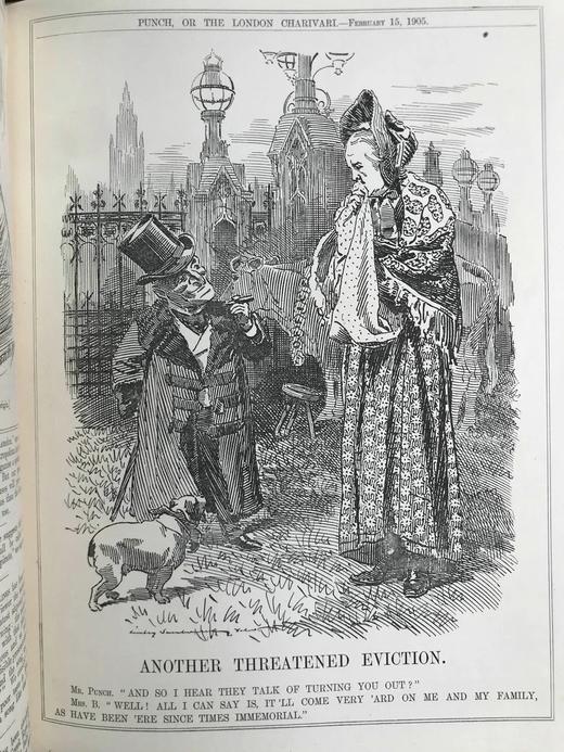 1905年 英国讽刺漫画杂志《笨拙》 约千幅插图 漆布精装16开 商品图9