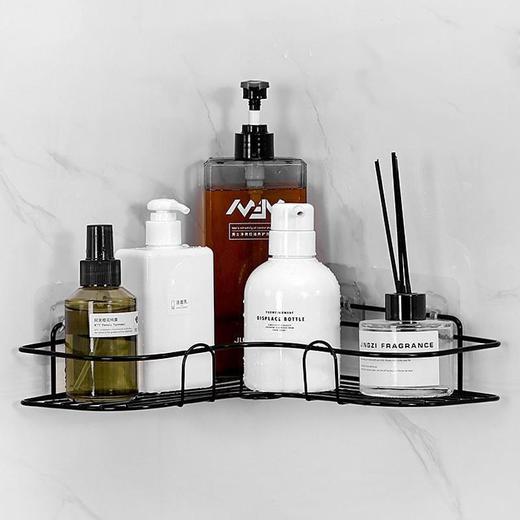 【壁挂置物架❗️空间管理大师推荐】多场景收纳，一架搞定，轻松按压洗浴用品，稳固不摇晃，不变形不掉落，免打孔卫生间浴室三角置物架，壁挂式厕所洗澡间，洗漱台收纳墙上用品L 商品图3