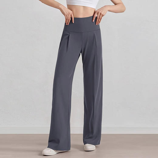 跃牌【倚窗听雨】Athena 抗菌运动长裤女宽松垂感显瘦直筒裤裸感瑜伽阔腿裤CK109 商品图3