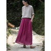牧衣游原创 进口亚麻半身裙轻薄松紧腰显瘦质朴百搭宽松半裙 净山 商品缩略图2