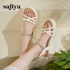 预售7天|仙女风水钻扣带露趾休闲百搭厚底坡跟凉鞋 SFD2115405 商品缩略图3