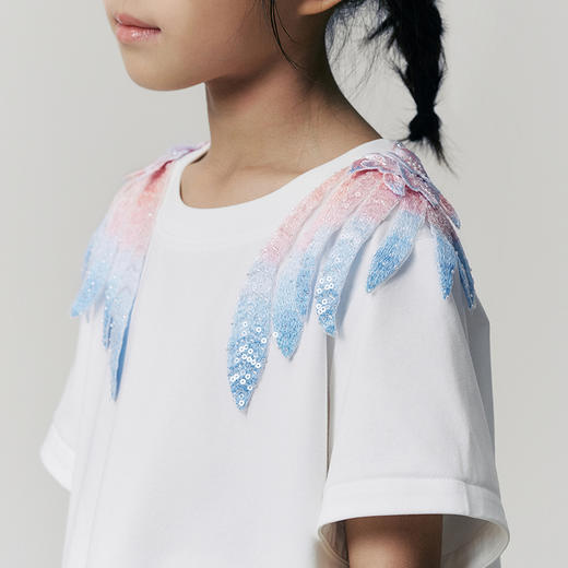 【林栖设计小店】【孟庭苇同款】手工钉珠T恤绣花2025秋季新款短袖女童T3953220 商品图3