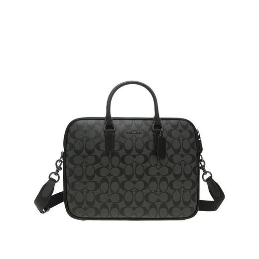 COACH 奥莱款男士PVC配皮单肩斜挎手提包 商品图0