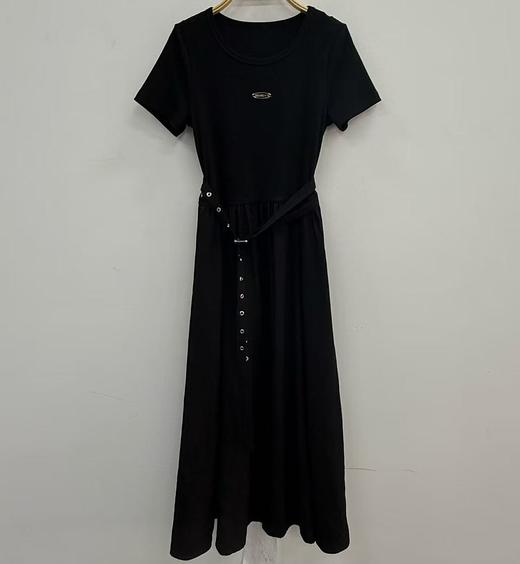 (无腰带)NC收腰显瘦短袖连衣裙50423（黑）夏季152550010321 商品图0