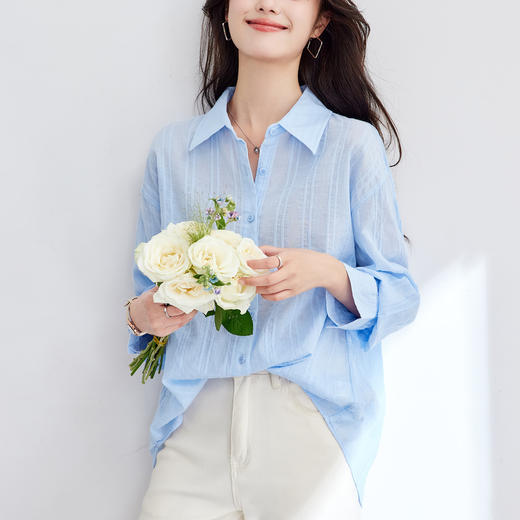 馥迦通勤肌理感纯棉衬衫 商品图4