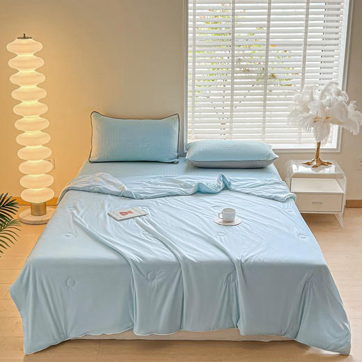 【透气清凉】2025新款5A抗菌冰豆豆席 凉感冰丝席床笠款夏被空调被夏凉被 商品图7